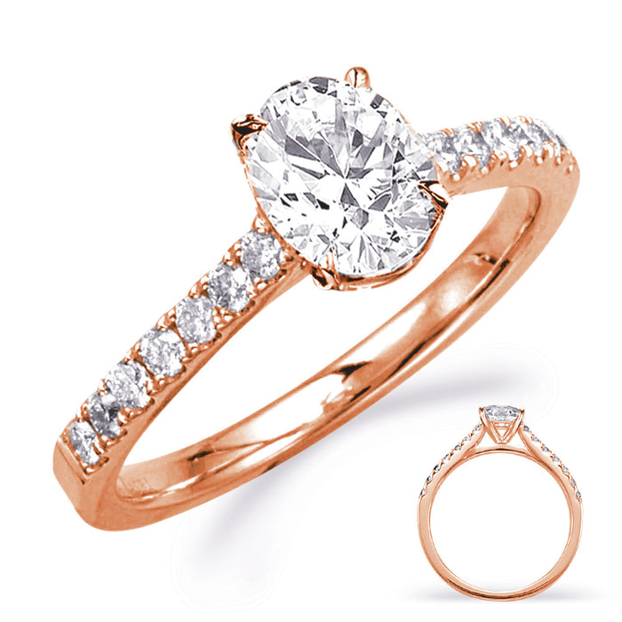 Rose Gold Engagement Ring - EN8179-6X4MOVRG