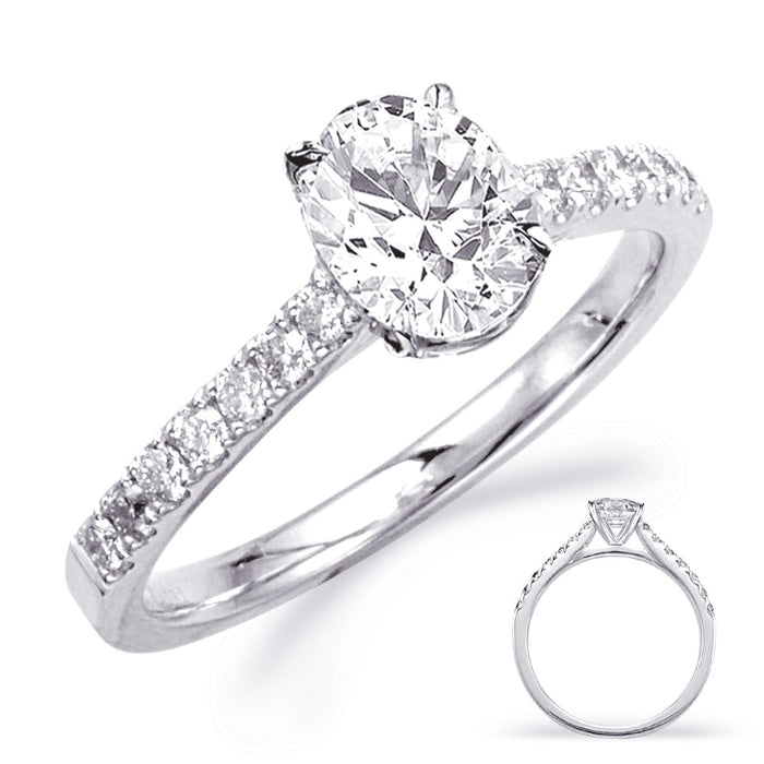 White Gold Engagement Ring - EN8179-6X4MOVWG