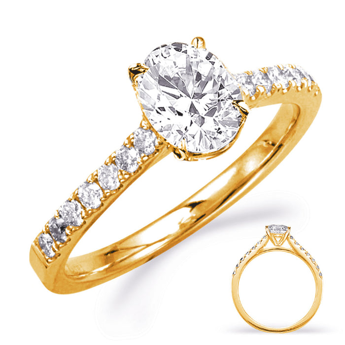 Yellow Gold Engagement Ring - EN8179-6X4MOVYG