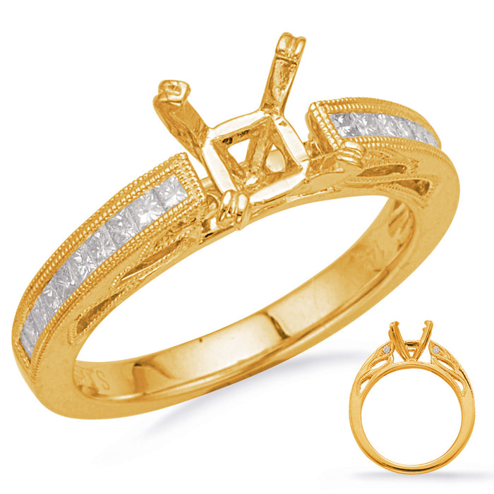 Yellow Gold Engagement Ring - EN8193-6.0SQYG