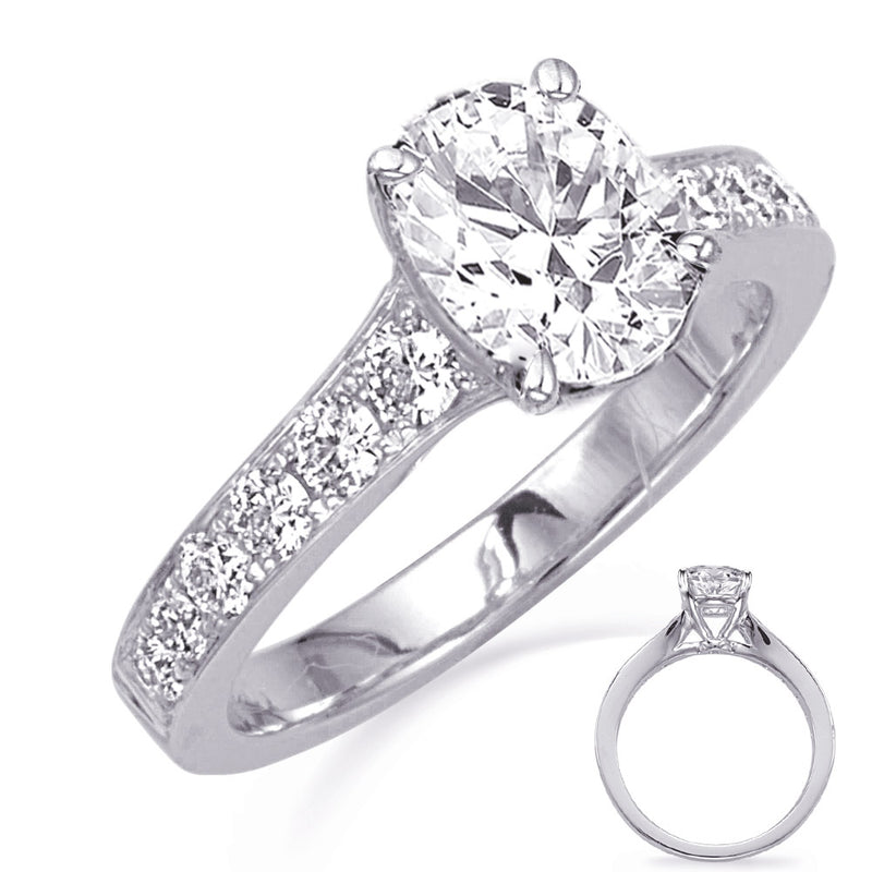 White Gold Engagement Ring - EN8205-8X6MWG