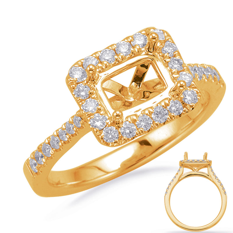 Yellow Gold Halo Engagement Ring - EN8207-7X5MYG