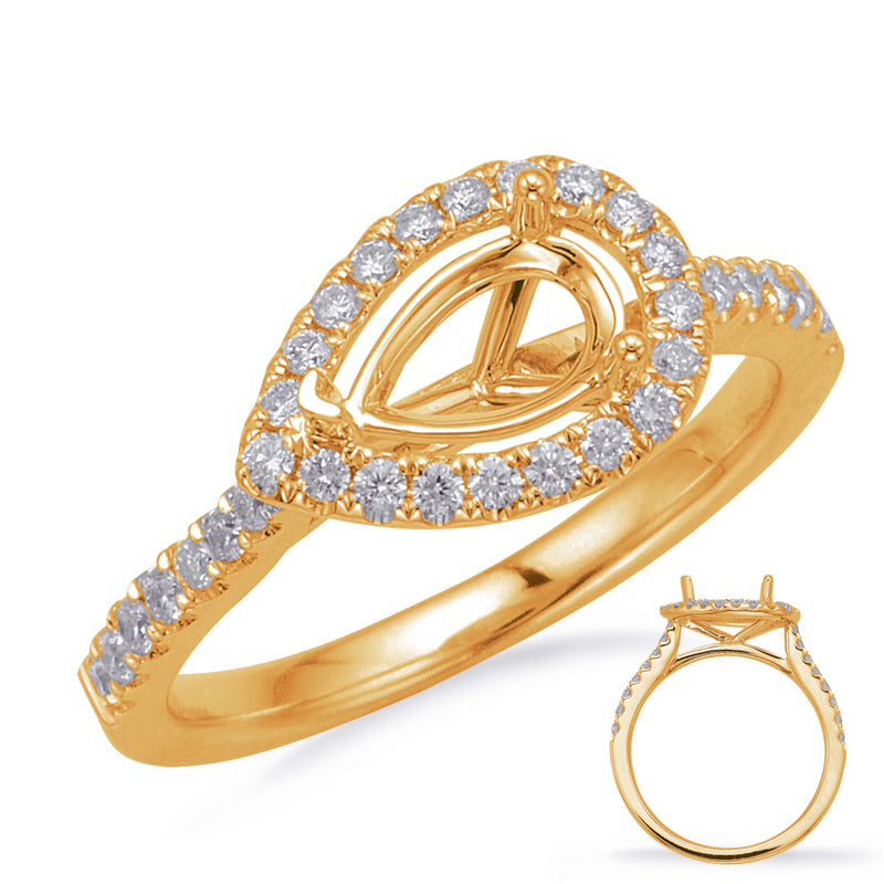 Yellow Gold Halo Engagement Ring - EN8208-6X4MYG