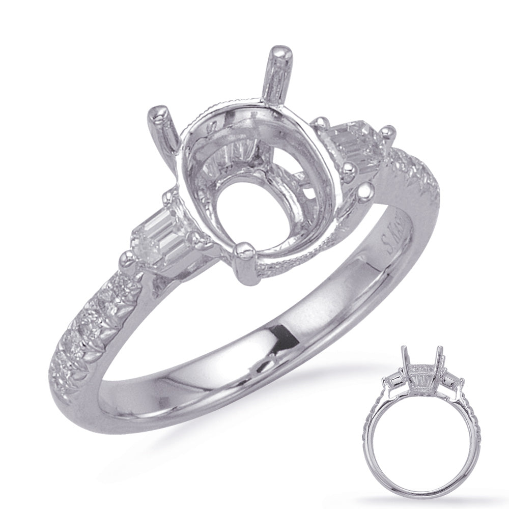 White Gold Engagement Ring - EN8213-9X7OVWG