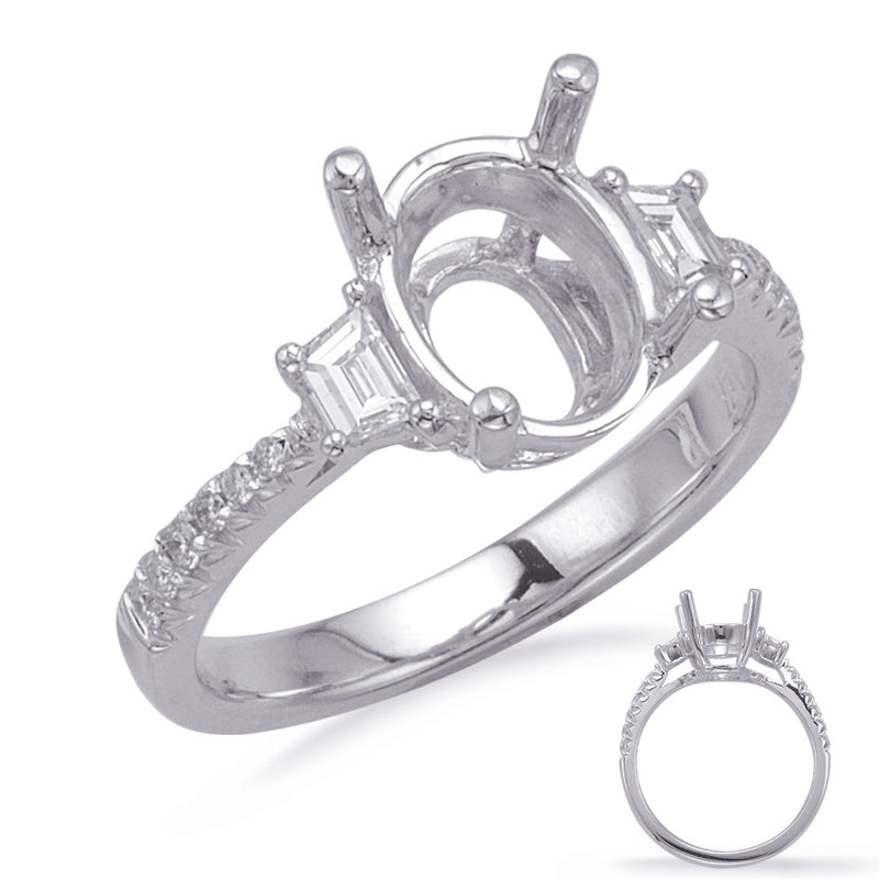 White Gold Engagement Ring - EN8215-9X7OVWG