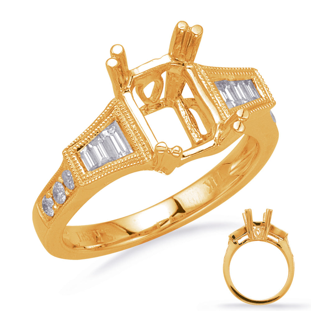 Yellow Gold Engagement Ring - EN8216-8X6ECYG