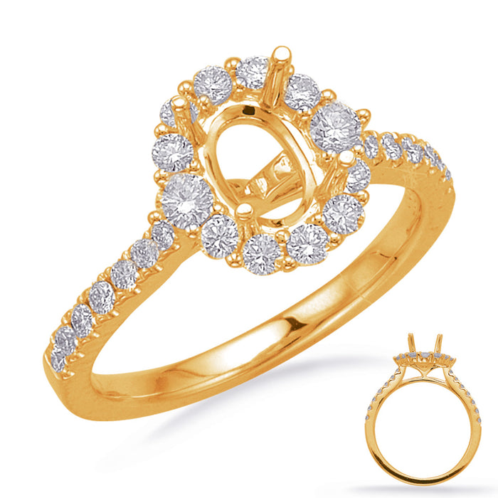 Yellow Gold Halo Engagement Ring - EN8217-6X4MYG