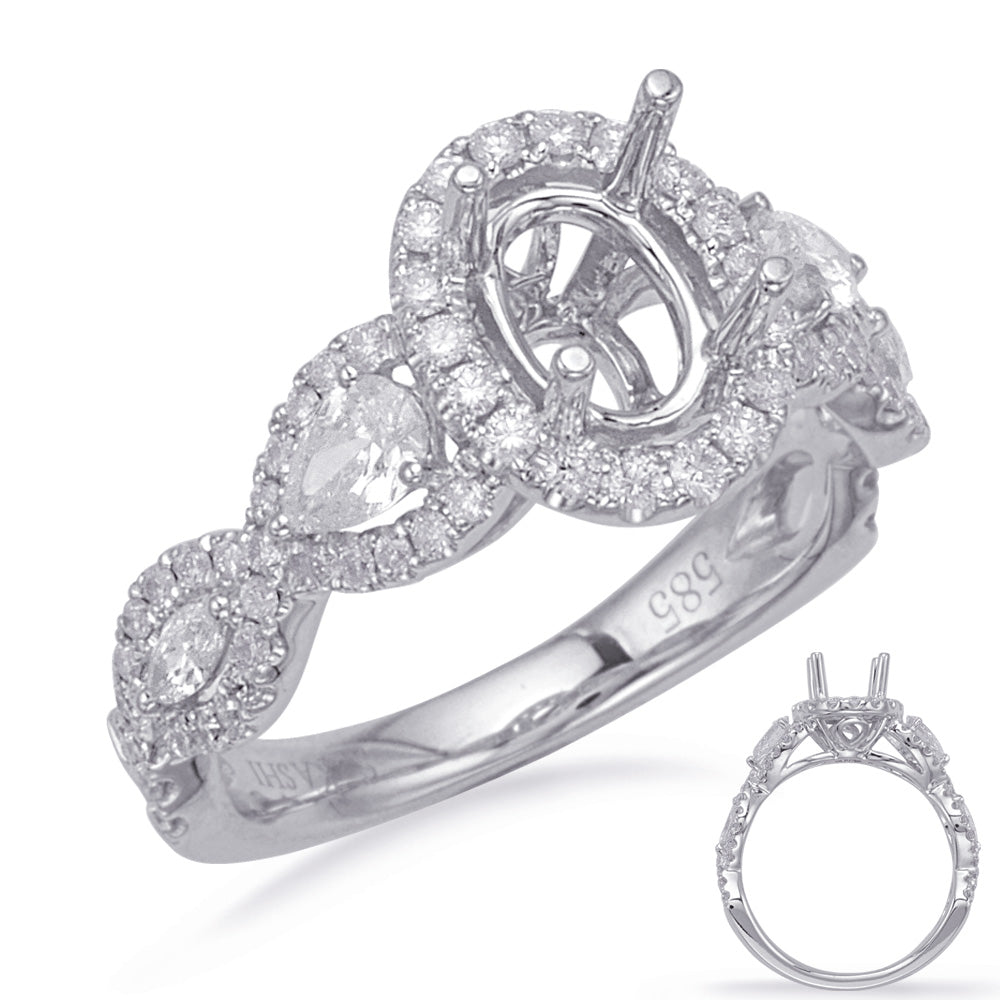 White Gold Halo Engagement Rin - EN8222-7X5MWG