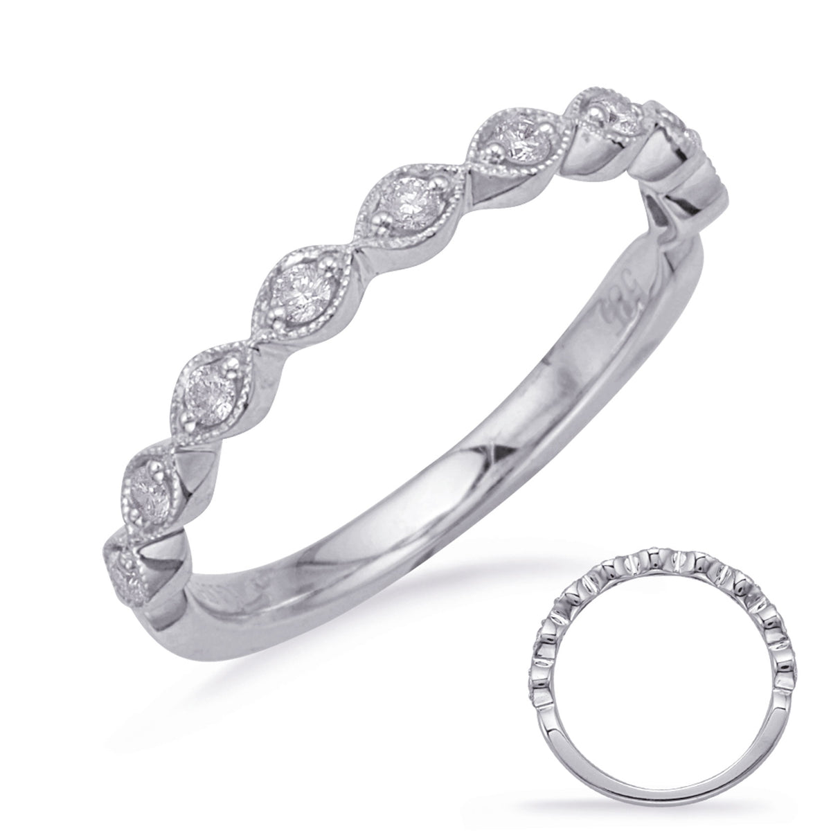 White Gold Matching Band - EN8226-B7X5MWG