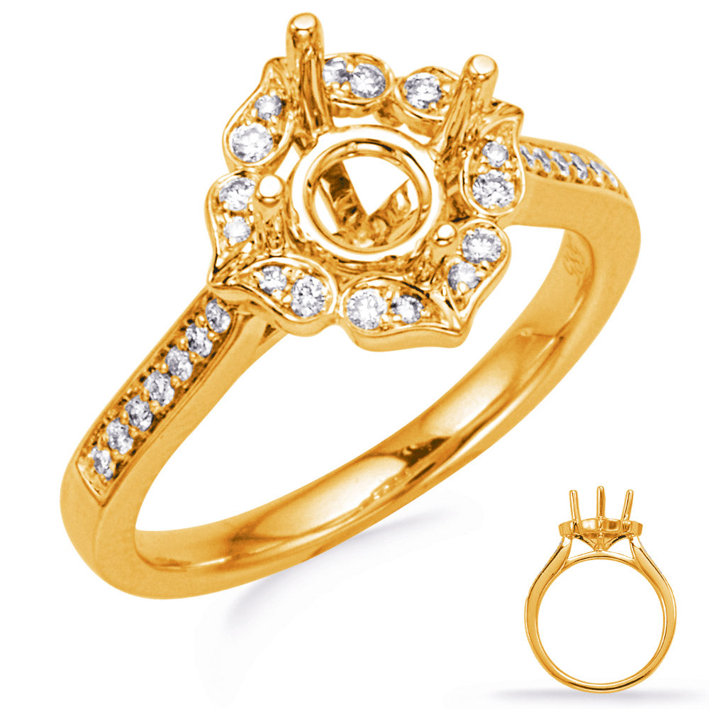 Yellow Gold Halo Engagement Ring - EN8227-1YG