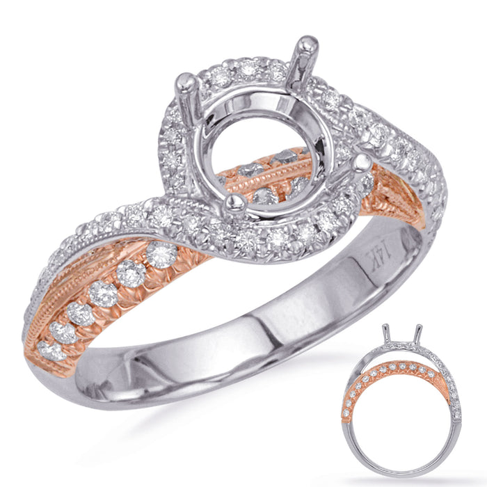 Rose & White Gold Engagement Ring - EN8229-1RW