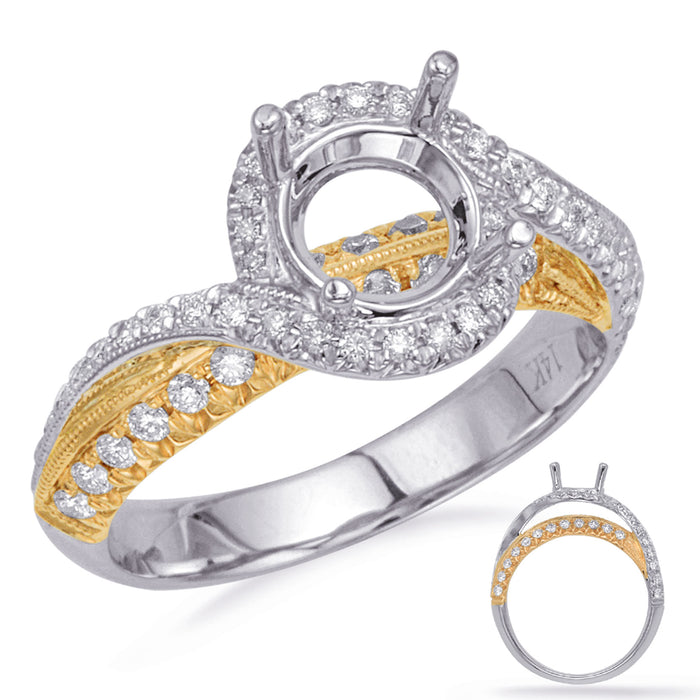 Yellow & White Gold Engagement Ring - EN8229-1YW