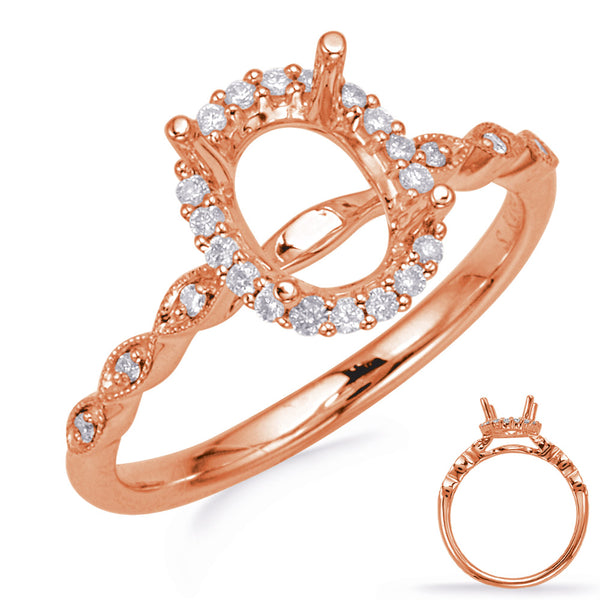 Rose Gold Halo Engagement Ring - EN8234-6X4MRG