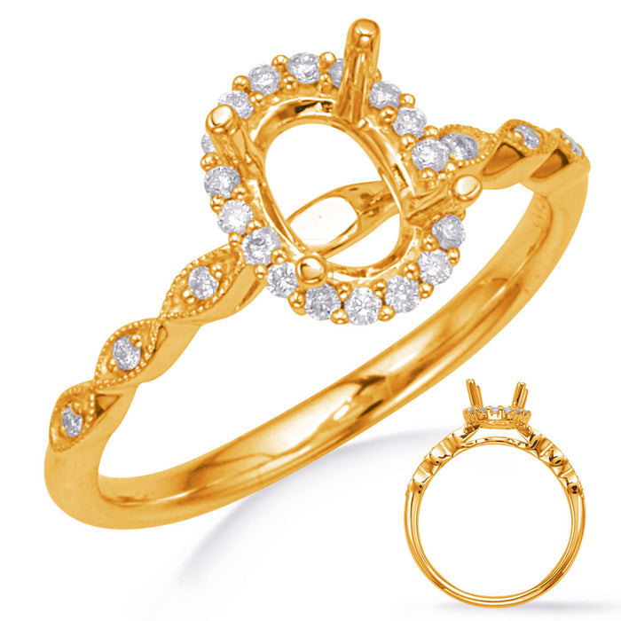 Yellow Gold Halo Engagement Ring - EN8234-7X5MYG