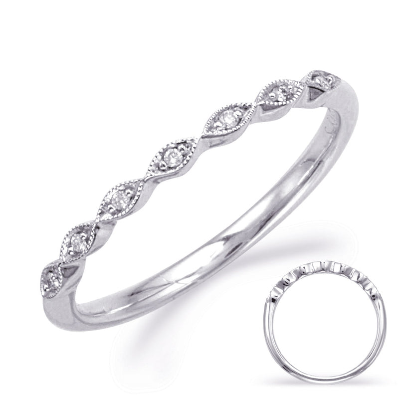 White Gold Wedding Band - EN8234-B6X4MWG