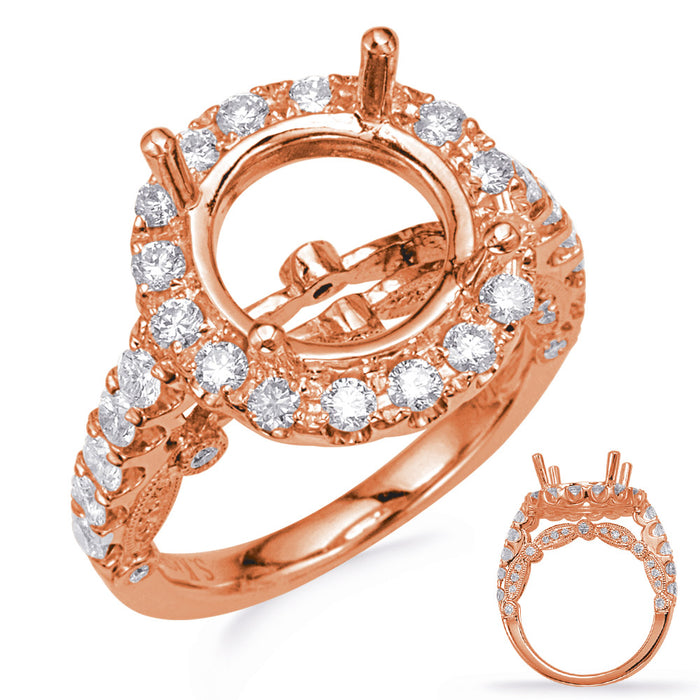 Rose Gold Halo Engagement Ring - EN8236-3RG