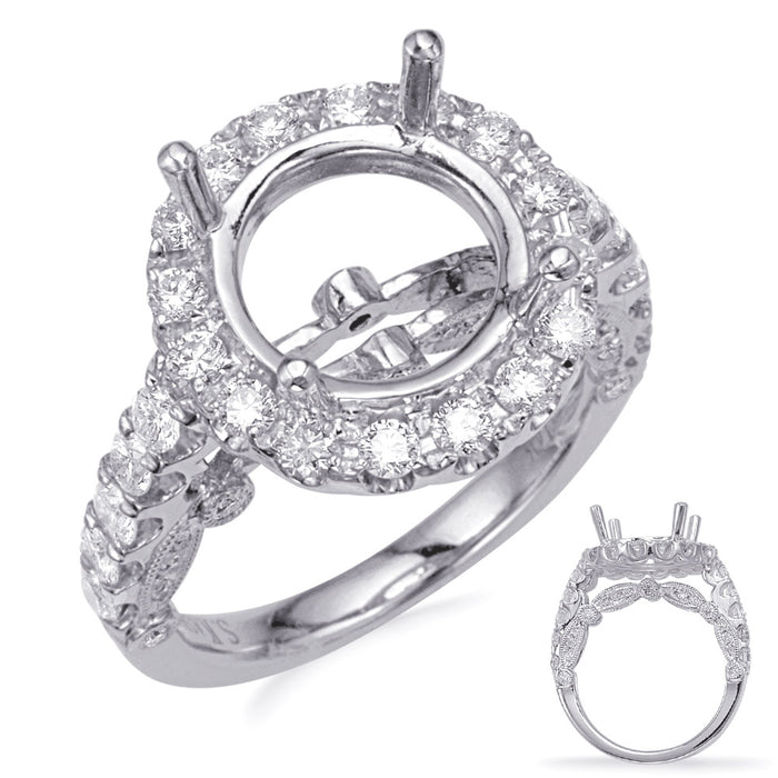 White Gold Halo Engagement Ring - EN8236-3WG