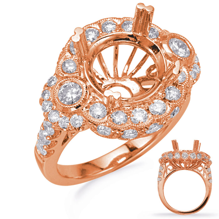 Rose Gold Halo Engagement Ring - EN8237-2RG