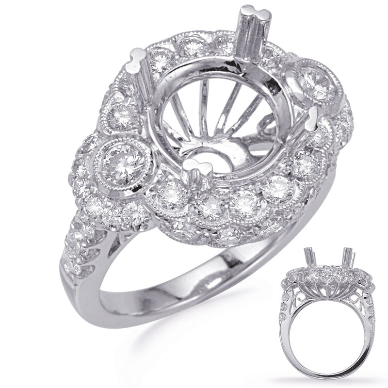 White Gold Halo Engagement Ring - EN8237-2WG