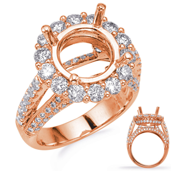 Rose Golld Halo Engagement Ring - EN8238-3RG