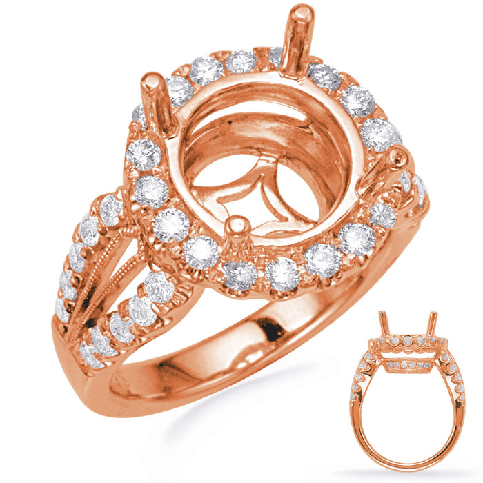 Rose Gold Halo Engagement Ring - EN8239-3RG