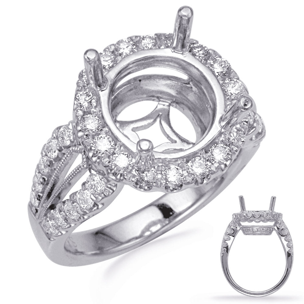 White Gold Halo Engagement Ring - EN8239-3WG