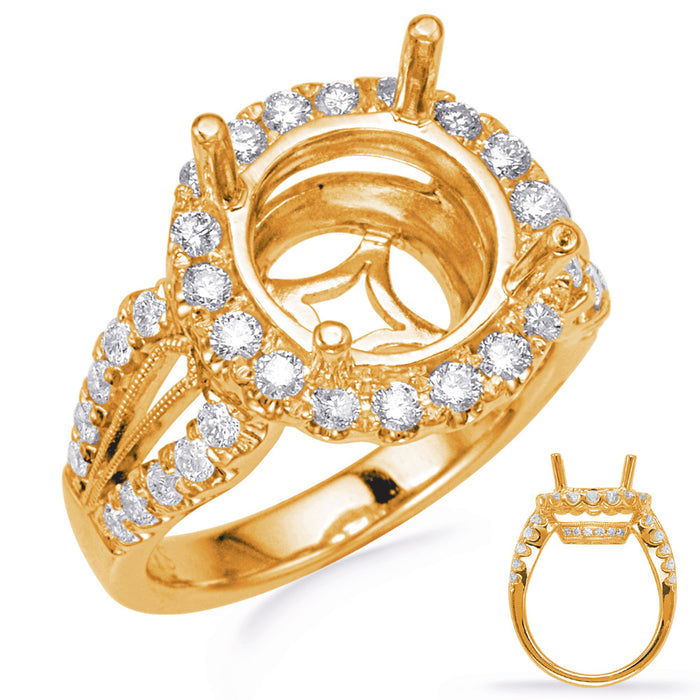 Yellow Gold Halo Engagement Ring - EN8239-3YG