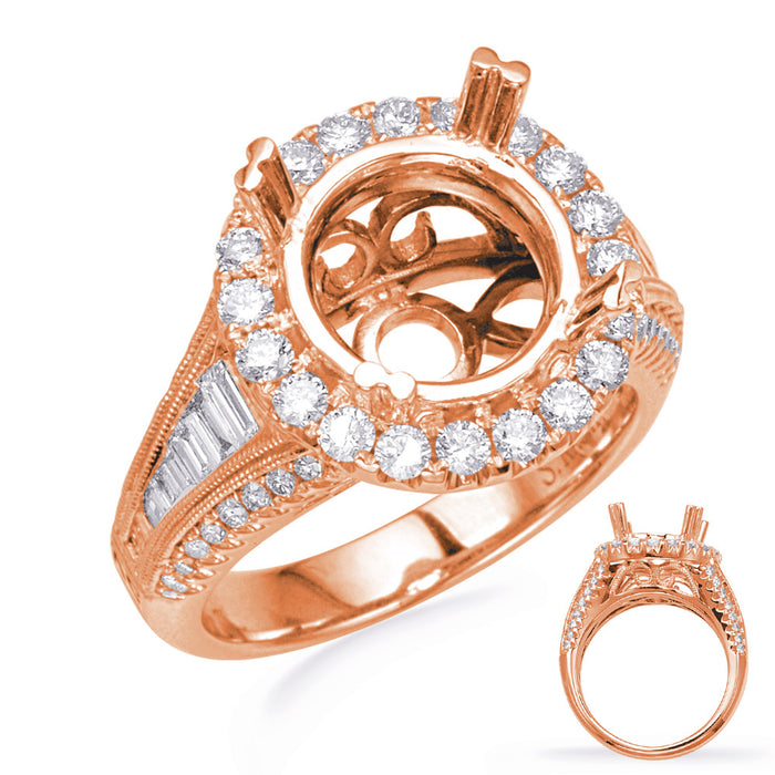 Rose Gold Halo Engagement Ring - EN8240-3RG