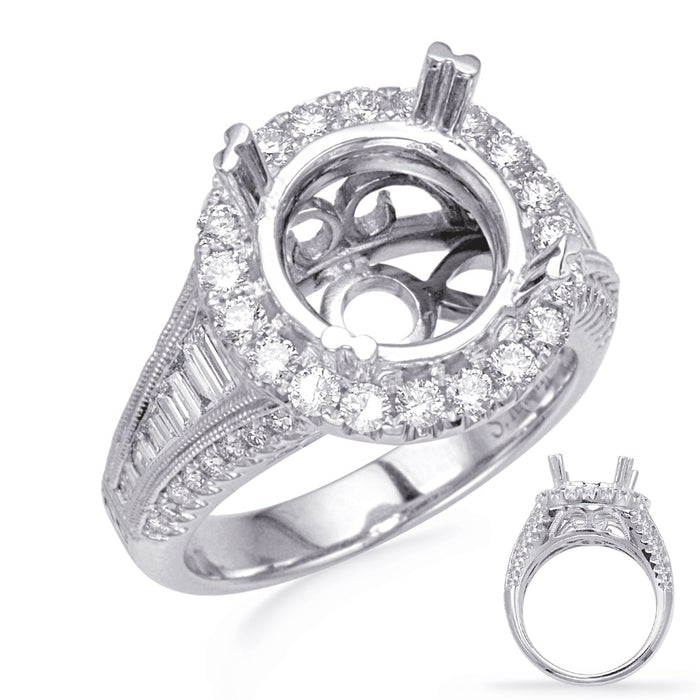 White Gold Halo Engagement Ring - EN8240-3WG