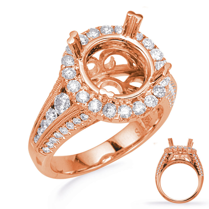 Rose Gold Halo Engagement Ring - EN8241-3RG