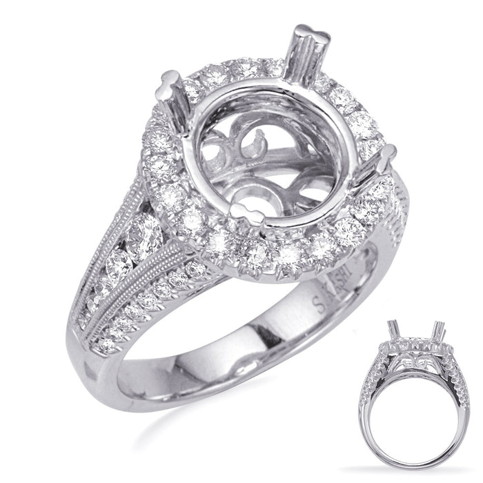 White Gold Halo Engagement Ring - EN8241-3WG