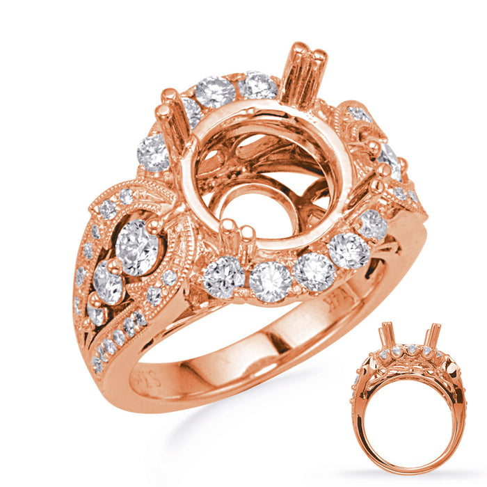 Rose Gold Halo Engagement Ring - EN8242-15RG