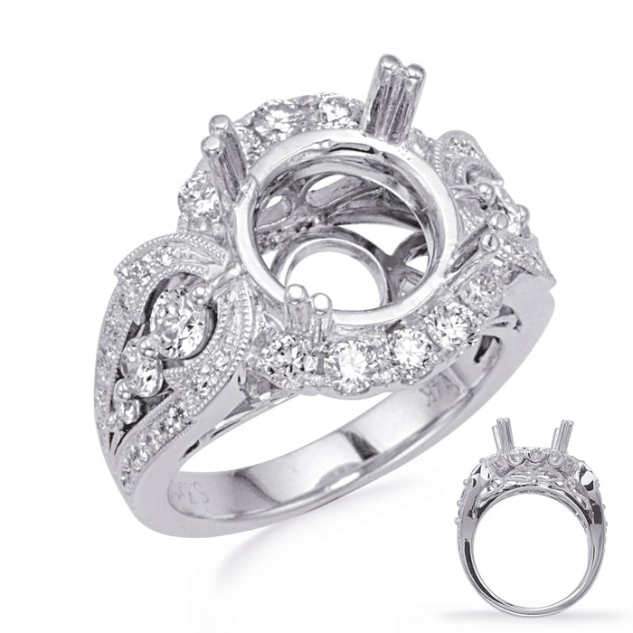 White Gold Halo Engagement Ring - EN8242-15WG