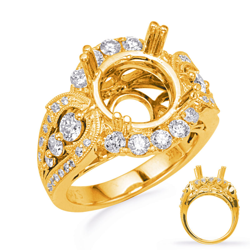 Yellow Gold Halo Engagement Ring - EN8242-15YG