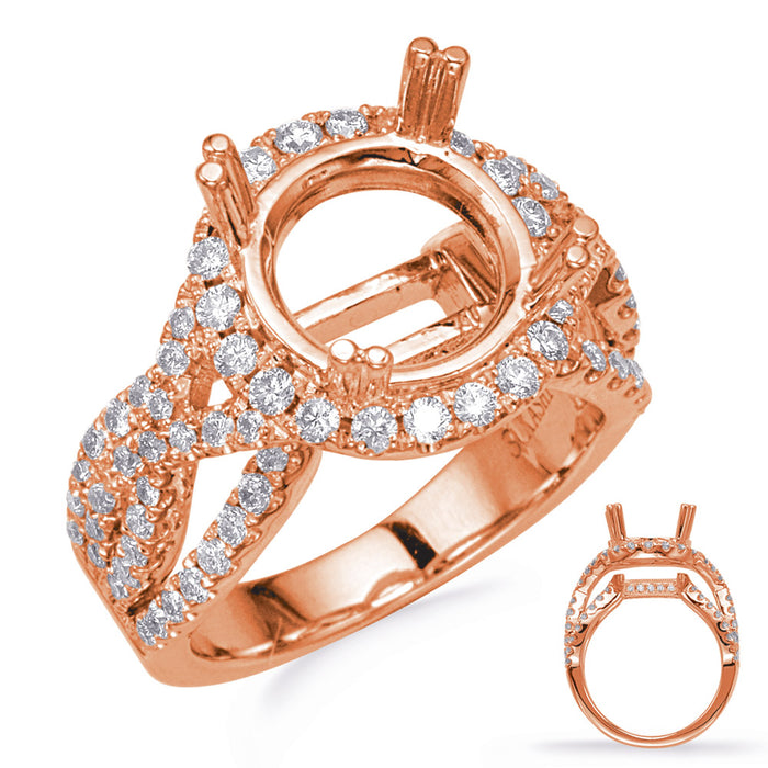 Rose Gold Halo Engagement Ring - EN8243-2RG