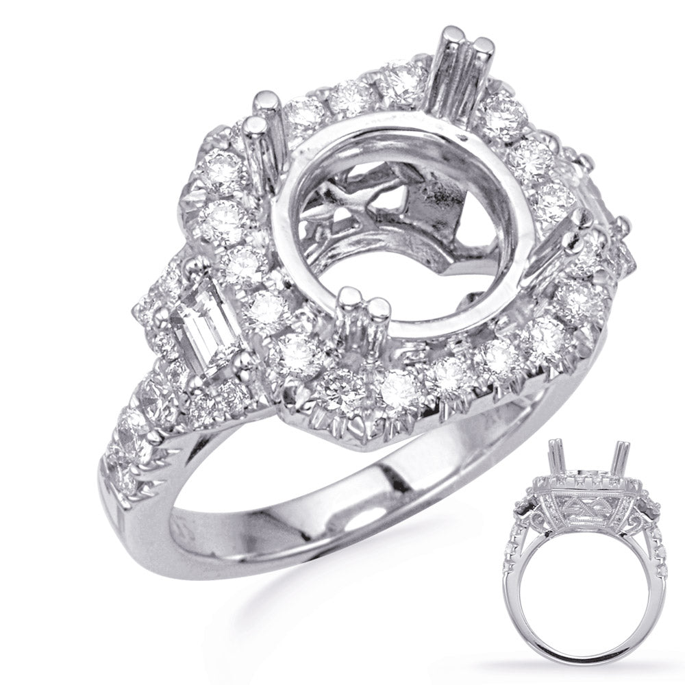 White Gold Halo Engagement Ring - EN8244-1WG