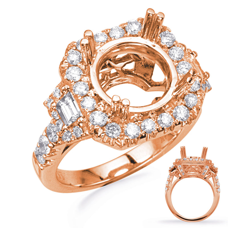 Rose Gold Halo Engagement Ring - EN8244-3RG