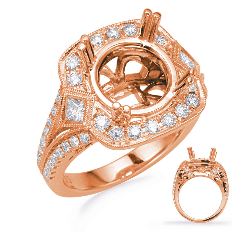 Rose Gold Halo Engagement Ring - EN8245-2RG