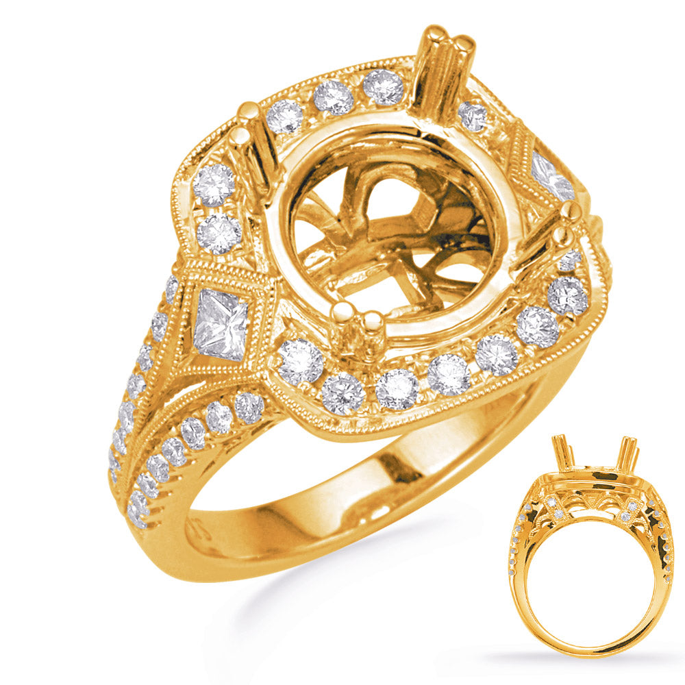 Yellow Gold Halo Engagement Ring - EN8245-2YG