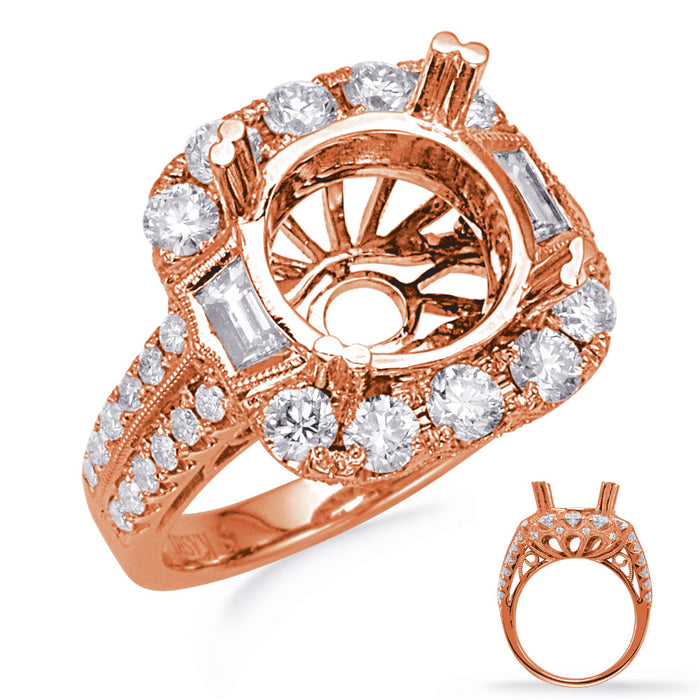 Rose Gold Halo Engagement Ring - EN8252-3RG