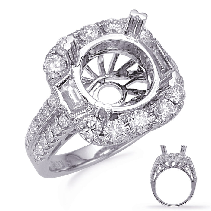 White Gold Halo Engagement Ring - EN8252-3WG