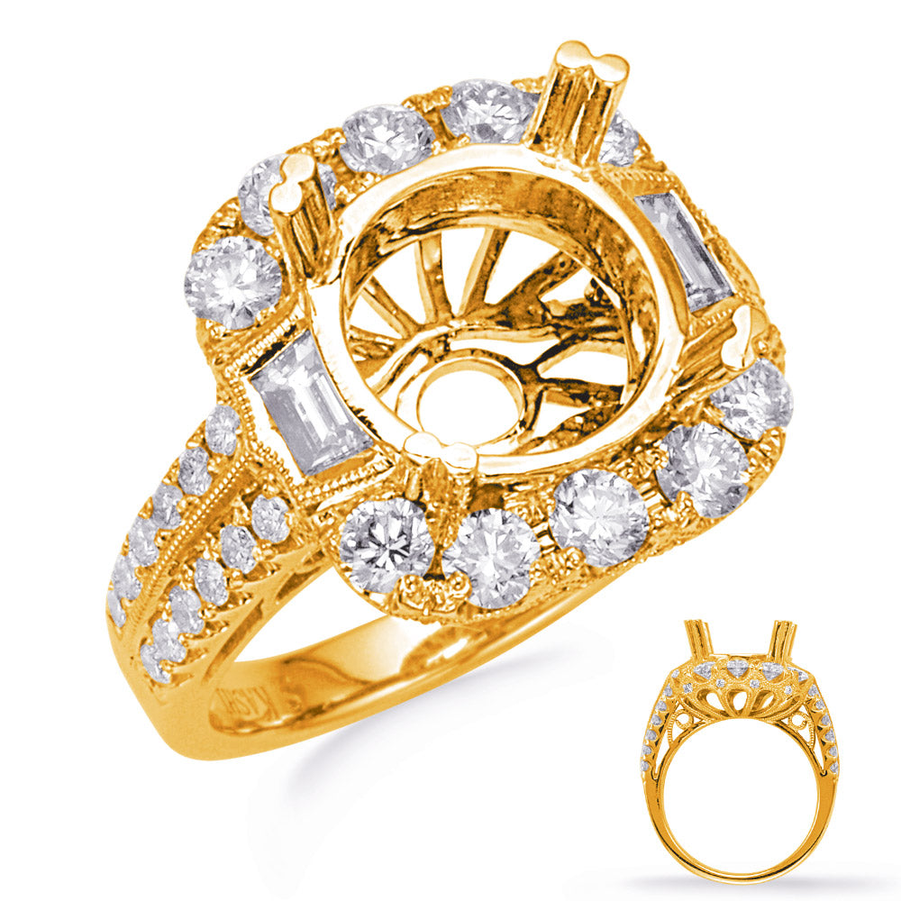 Yellow Gold Halo Engagement Ring - EN8252-3YG