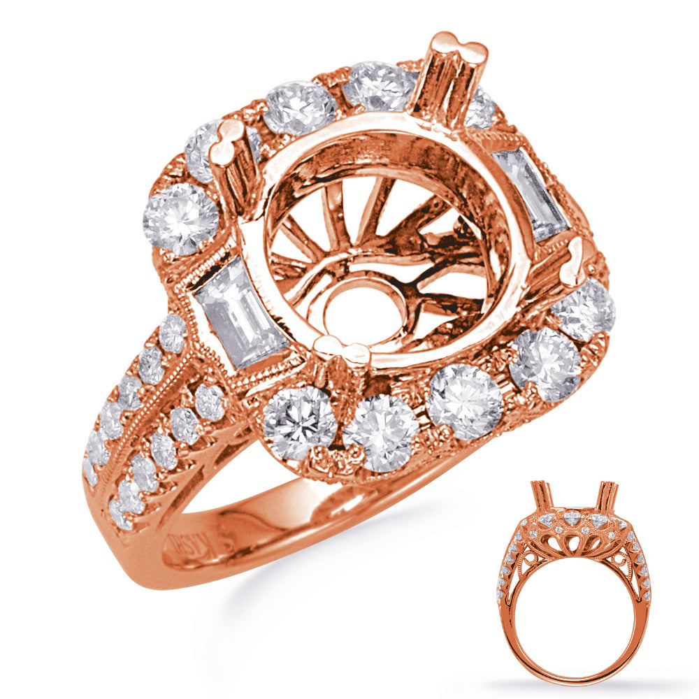 Rose Gold Halo Engagement Ring - EN8252-4RG