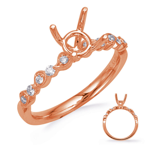 Rose Gold  Diamond Engagement Ring - EN8256-1RG