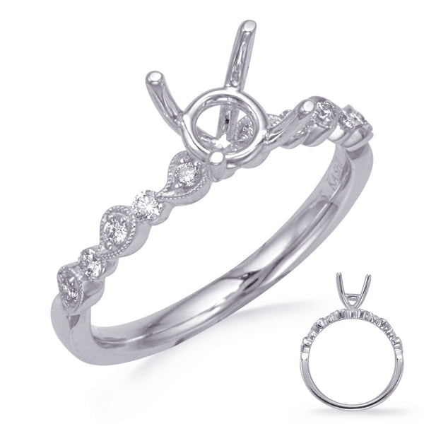 White Gold  Diamond Engagement Ring - EN8256-1WG