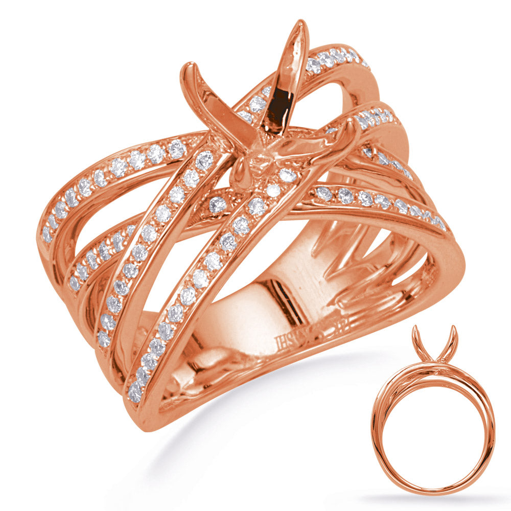 Rose Gold Diamond  Engagement  Ring - EN8270-15RG