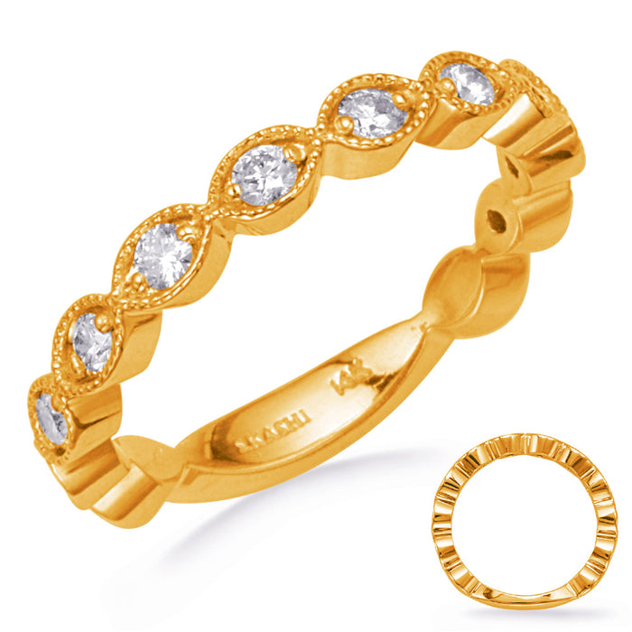 Yellow Gold Diamond Wedding Band - EN8271-BYG