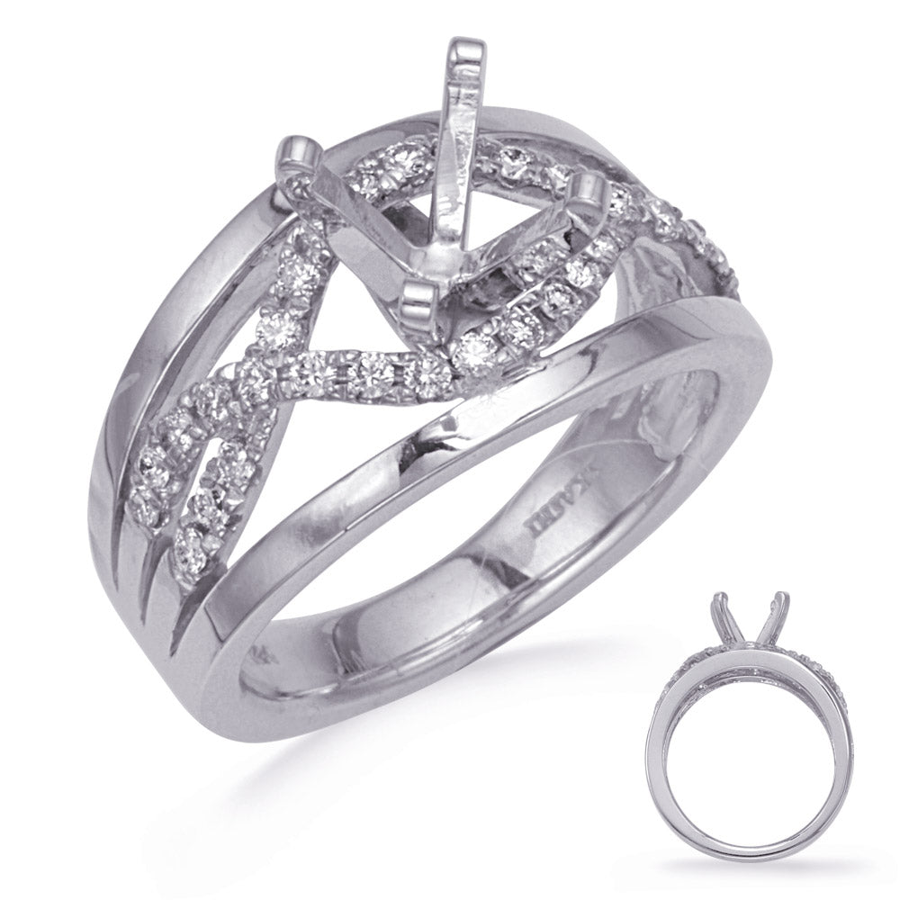 White Gold Diamond Engagemond Ring - EN8272WG