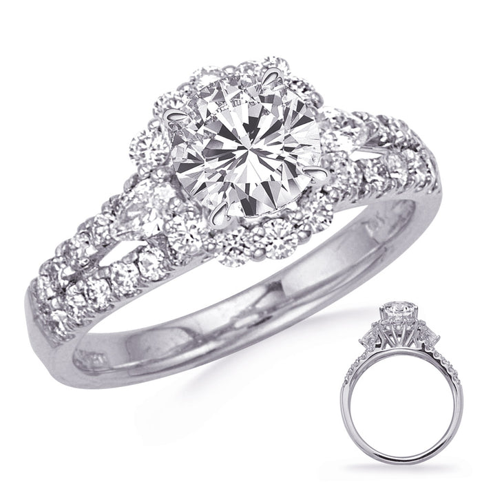 White Gold  Diamond Engagement  Ring - EN8277-1WG