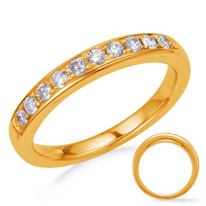 Yellow Gold Diamond Wedding Band - EN8278-BYG